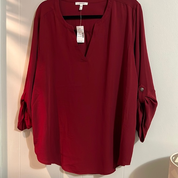 Maurices Tops Thin Red Wine Colored Blouse Poshmark
